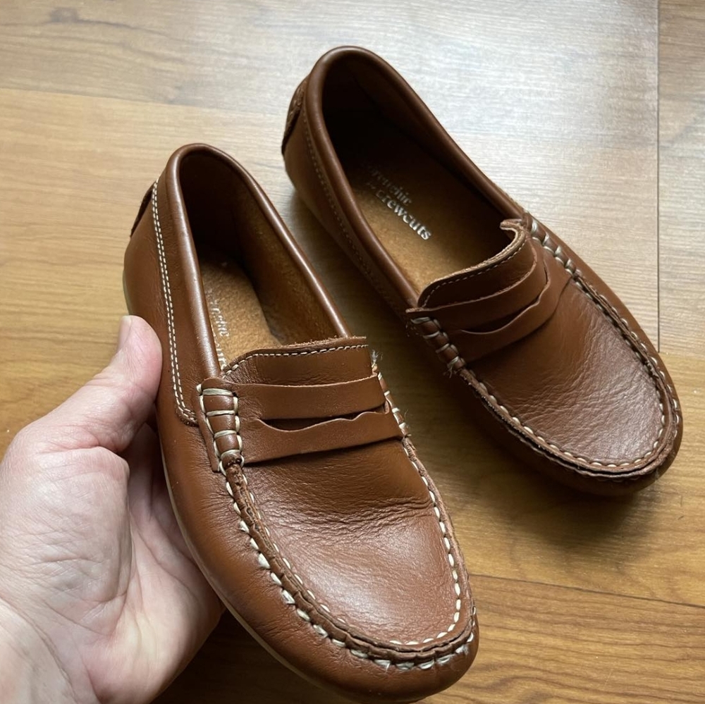 Crewcuts boys brown leather shoes size 13 (32)